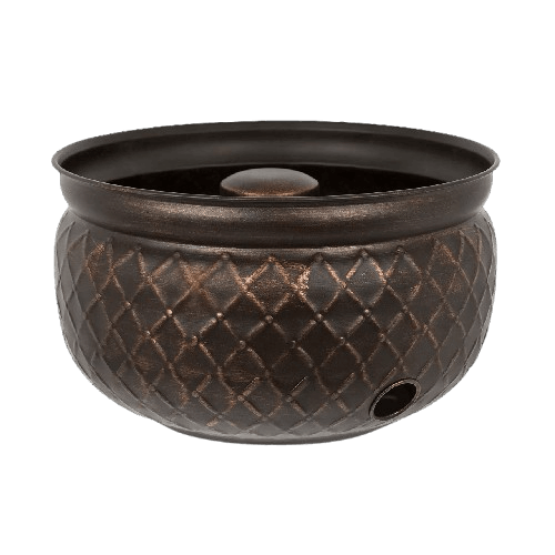 IRON CHASING METAL GARDEN HOSE POT (ANTIQUE)